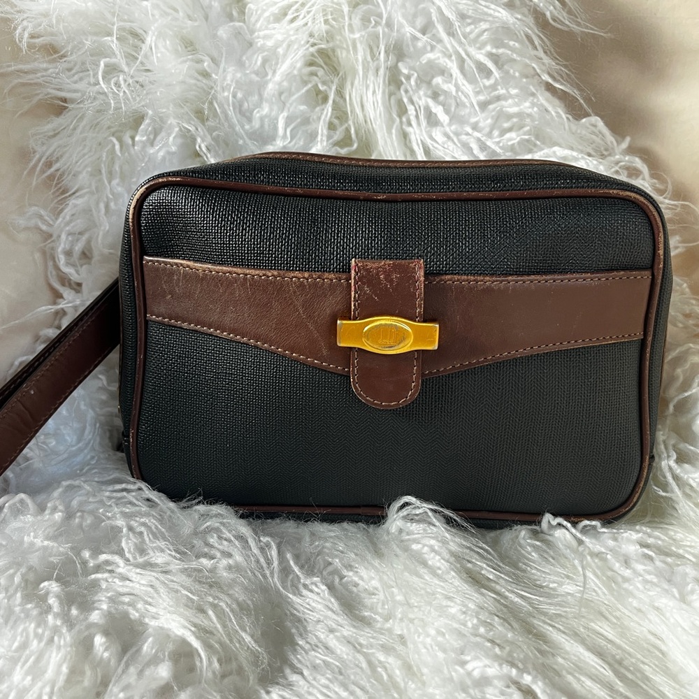 Dunhill vintage black and brown toiletry or clutch bag